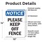 Signmission Please Keep Off Fence, 10 in W x Rectangle, Vinyl Decal OS-2PACK-NS-D-1014-V-17484 - alternate 2